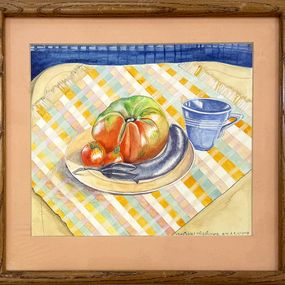 Gemälde, Vegetables + Fiestaware, Aline Kominsky-Crumb