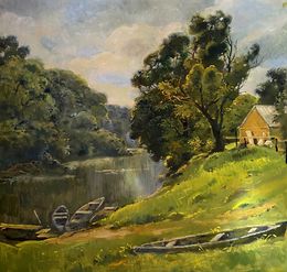 Painting, Childhood River, Oleg Litvinov