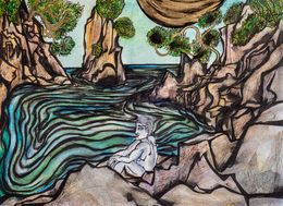 Fine Art Drawings, Bain de soleil à Sugiton, Axel Roumy