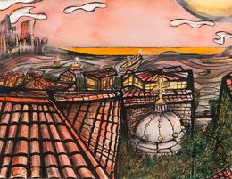 Fine Art Drawings, From the roofs of Samatya, Axel Roumy