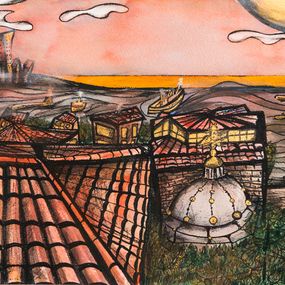 Fine Art Drawings, From the roofs of Samatya, Axel Roumy