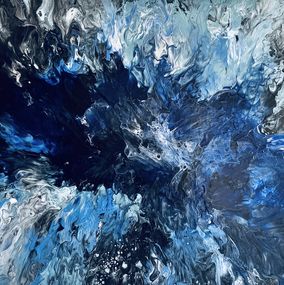 Gemälde, Celestial Surge – Deep Sea & Sky Abstract, Monica Tangen