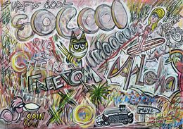 Painting, Aloha, miaoooo, vraooom, Seb Paul Michel
