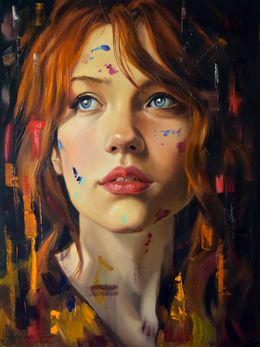 Peinture, Contemporary woman portrait, Serghei Ghetiu