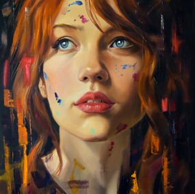 Peinture, Contemporary woman portrait, Serghei Ghetiu