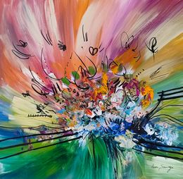 Painting, Un bouquet pour papillons, Âme Sauvage