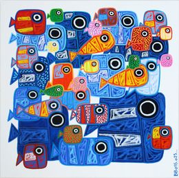 Painting, Banc de poissons #22, David Jehan (B.boss)