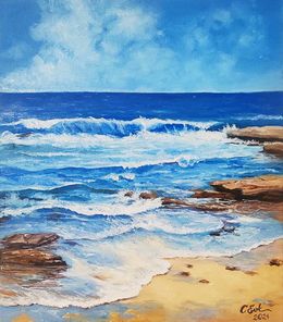 Peinture, Sicilian Seascape Sonata, Oksana Evteeva (Oksana Siciliana)