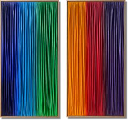 Painting, The rainbow waves_diptych, Alla Grande