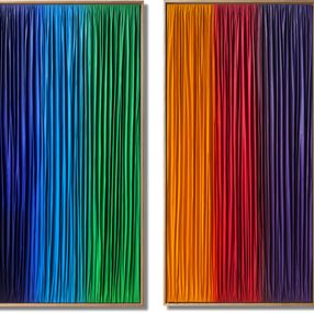 Gemälde, The rainbow waves_diptych, Alla Grande