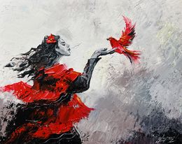Painting, Crimson Flight, Vahe Bagumyan