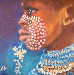 Painting, Enfant à la fleur, Nicole Lavigne