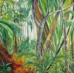 Painting, La forêt tropicale humide, Nicole Lavigne