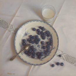Peinture, Blueberries and milk, Irina Trushkova
