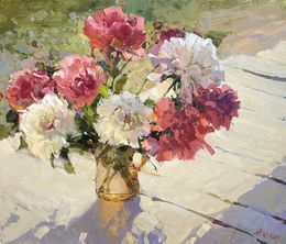 Gemälde, Peonies in the Sunlight, Andrei Belaichuk