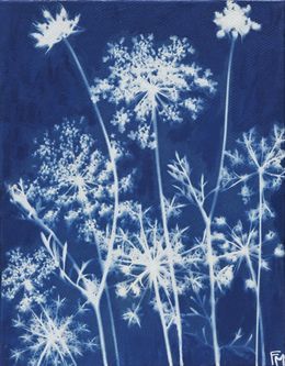 Gemälde, Fleurs de carottes 6 - Série Monde végétal, Fabienne Maunoury
