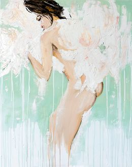Gemälde, Naked Kisses of White Peonies, Kristina Mallen