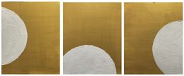 Gemälde, Sun in the desert. Triptych. Abstract minimalism., Schagen Vita