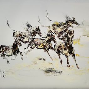 Gemälde, Chevaux au galop, Jean-Philippe Ghiglione