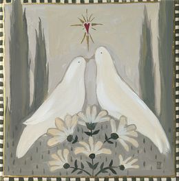Gemälde, Love doves, Romanticization series, Olha Vlasova
