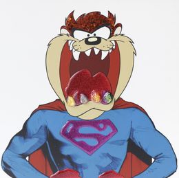 Gemälde, Taz - Série portrait personnages iconiques en superman, Serero Pop Art