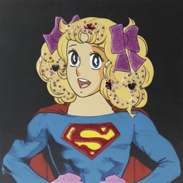 Gemälde, Candy Candy - Série portrait personnages iconiques en superman, Serero Pop Art