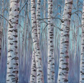 Gemälde, Winter birches, Elena Ushanova