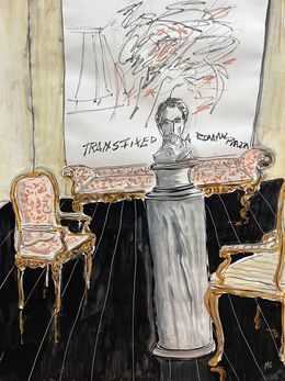 Zeichnungen, Cy Twombly with pink chairs. From the Interiors series, Manuel Santelices