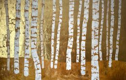 Gemälde, Golden Forest. Birch Trees, Ekaterina Prisich