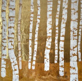 Gemälde, Golden Forest. Birch Trees, Ekaterina Prisich