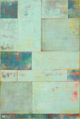 Gemälde, Turquoise Tiles Long, Ronald Hunter