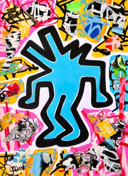Gemälde, Pop dog blue (a tribute to Haring), Dr. Love