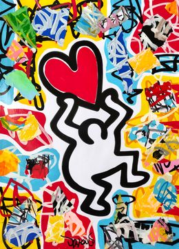 Gemälde, Happy love red (a tribute to Haring), Dr. Love