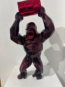 Skulpturen, Kong Oil Baril Finition Crakled Red, Richard Orlinski