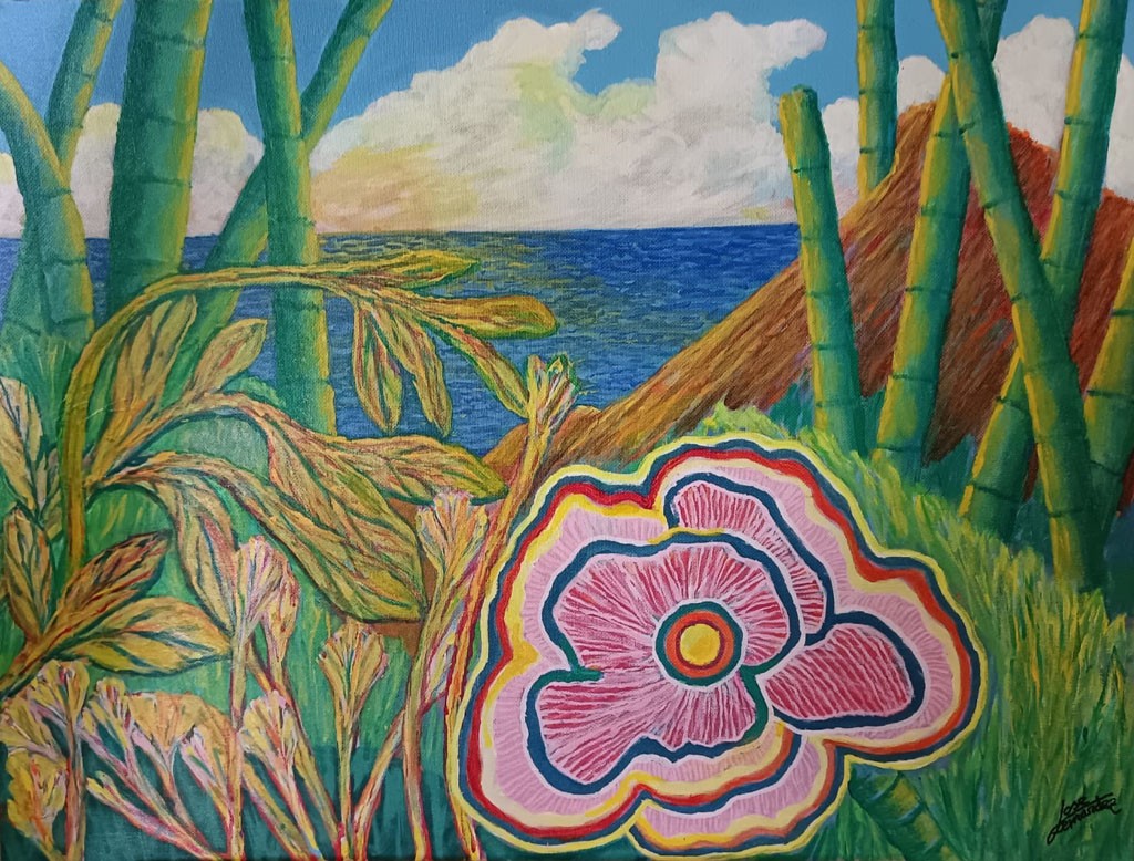 José Fernández Morán, Paisaje con flor tropical (serie Paraisos perdidos-paraisos recuperados) José Fernández Morán, Paisaje con flor tropical (serie Paraisos perdidos-paraisos recuperados)