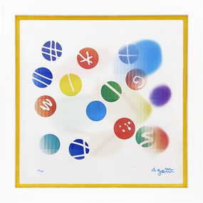Print, Happy Days (rare framed, signed agamograph - 4D lenticular),, Yaacov Agam