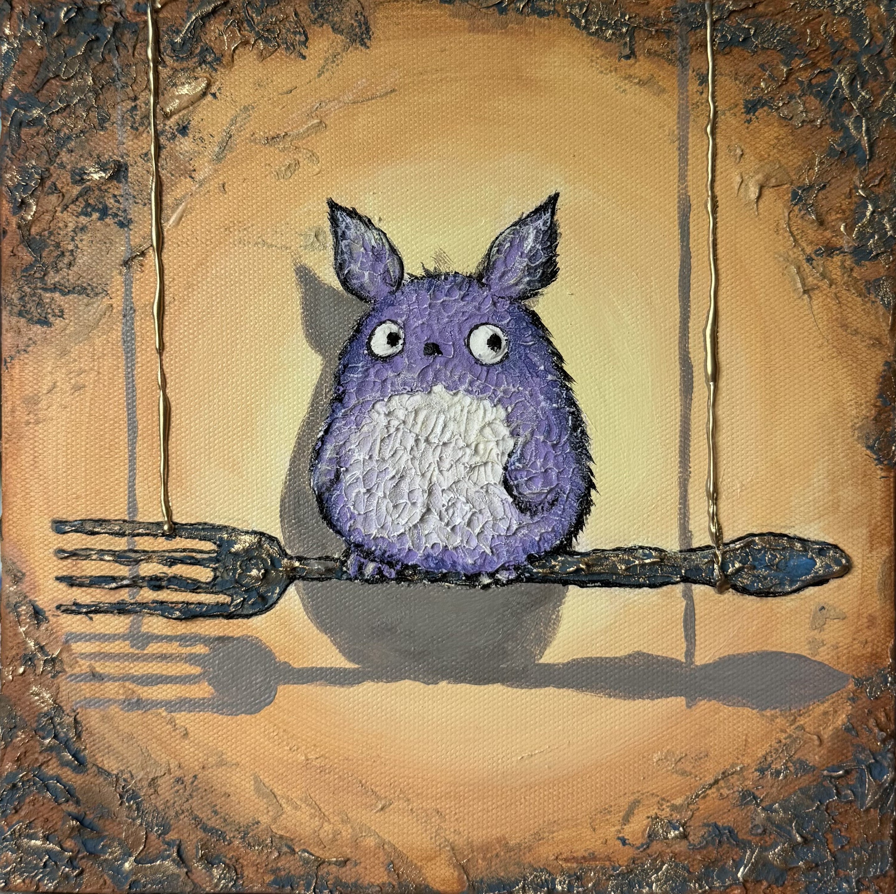 Joanna Misoteri, Totoro on a fork swing Joanna Misoteri, Totoro on a fork swing
