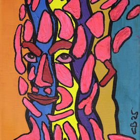 Painting, Le puzzle du regard, série: Ajournements - Portrait fragmenté, Christian Bader