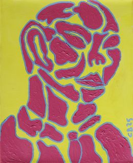 Gemälde, Anatomie géométrique, série: Ajourements - Portrait fragmenté, Christian Bader