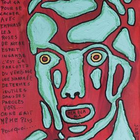 Gemälde, La parlotte du verbiage, série: Ajourements - Portrait fragmenté, Christian Bader