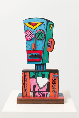 Skulpturen, Funky Robot Orange – Free standing Double Sided sculpture, Zion Ezri