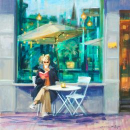 Gemälde, Reading and sunbathing, Mónica Castanys