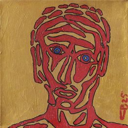 Gemälde, Eclats de visage, série: Ajourements - Portrait fragmenté, Christian Bader