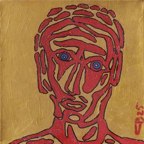Gemälde, Eclats de visage, série: Ajourements - Portrait fragmenté, Christian Bader