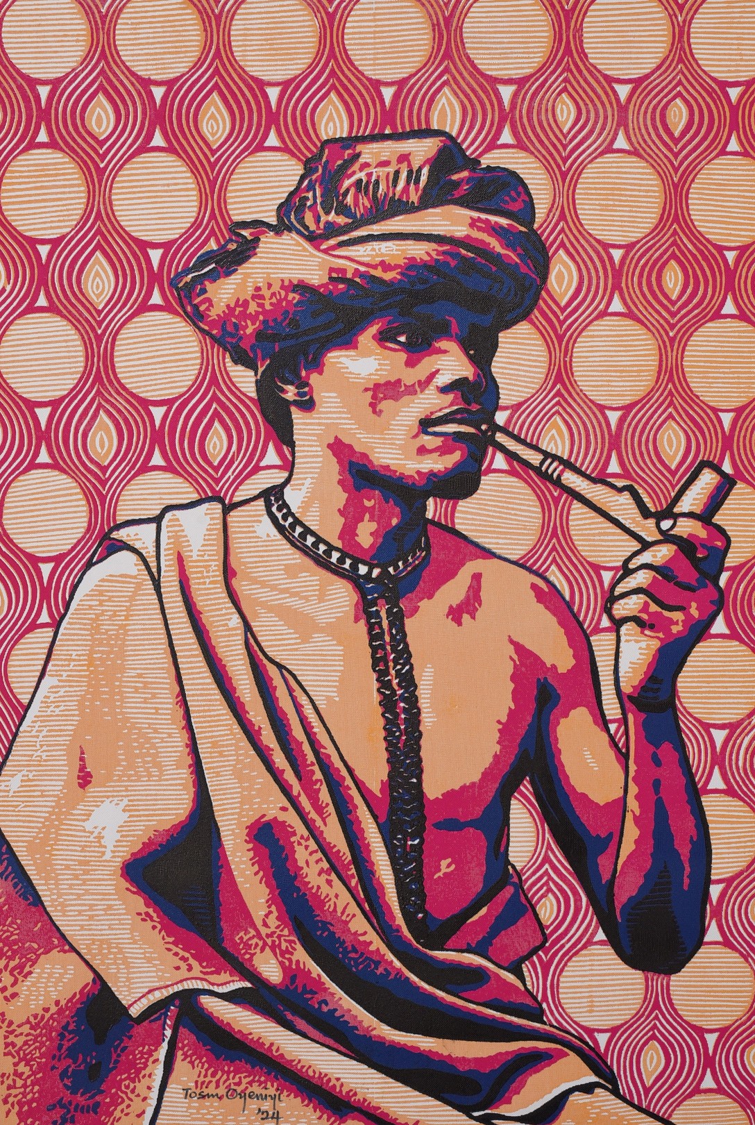 Tosin Oyeniyi, Amukoko (Enjoyment Galore -21st Century, Contemporary Figurative, Africa Linocut Tosin Oyeniyi, Amukoko (Enjoyment Galore -21st Century, Contemporary Figurative, Africa Linocut