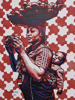 Drucke, This or That (Ona Kan O Woja) - 21st Century, Contemporary Figurative, Linocut, Tosin Oyeniyi