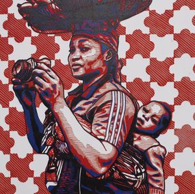 Édition, This or That (Ona Kan O Woja) - 21st Century, Contemporary Figurative, Linocut, Tosin Oyeniyi
