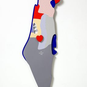 Scultura, Map of Israel Gray- 3D wall sculpture, Zion Ezri