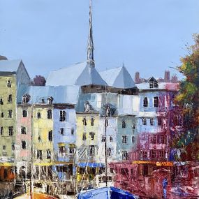 Peinture, Le Vieux Bassin, Honfleur, Célestin Messaggio