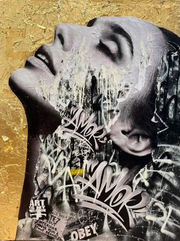 Gemälde, Woman sur feuille d'or, Maria De Campos